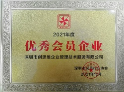 2021年優(yōu)秀會(huì)員企業(yè)證書